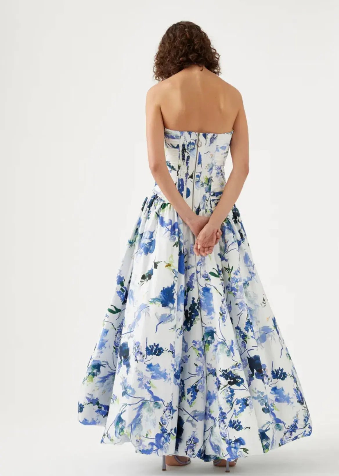 Aje Violette Bubble Hem Maxi Dress Print Size 10 photo 3