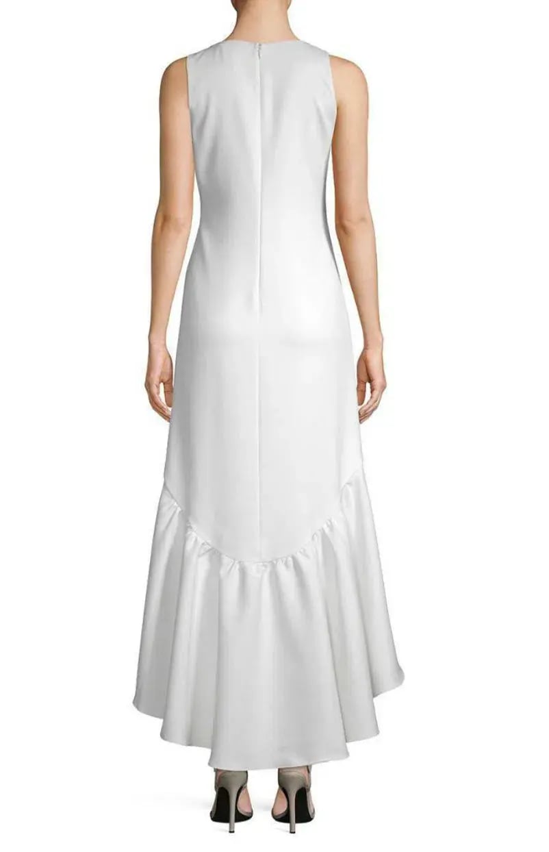 White Story Amani Frill Hem Dress in White Size 10 photo 2