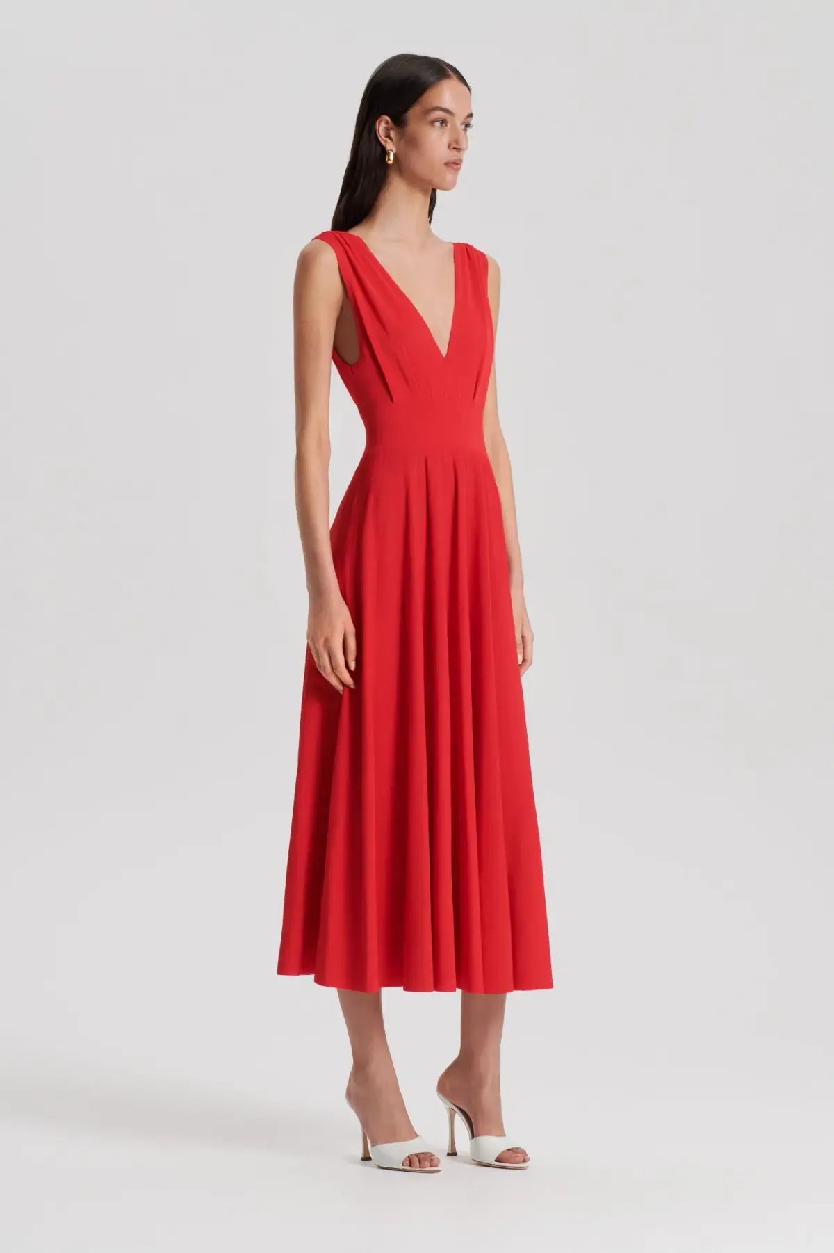 Scanlan Theodore Soft Jersey Dress in Red Size 8 photo 2
