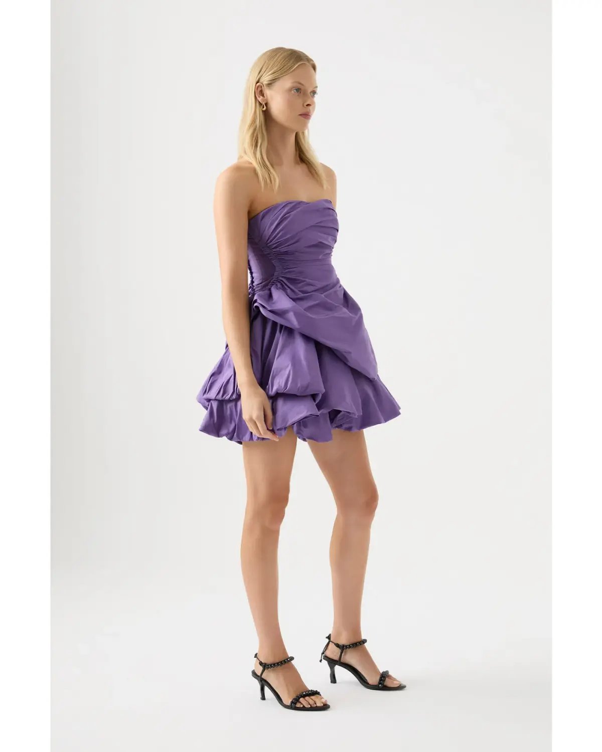 Aje Daybreak Strapless Mini Dress Deep Violet Size AU 10 photo 3