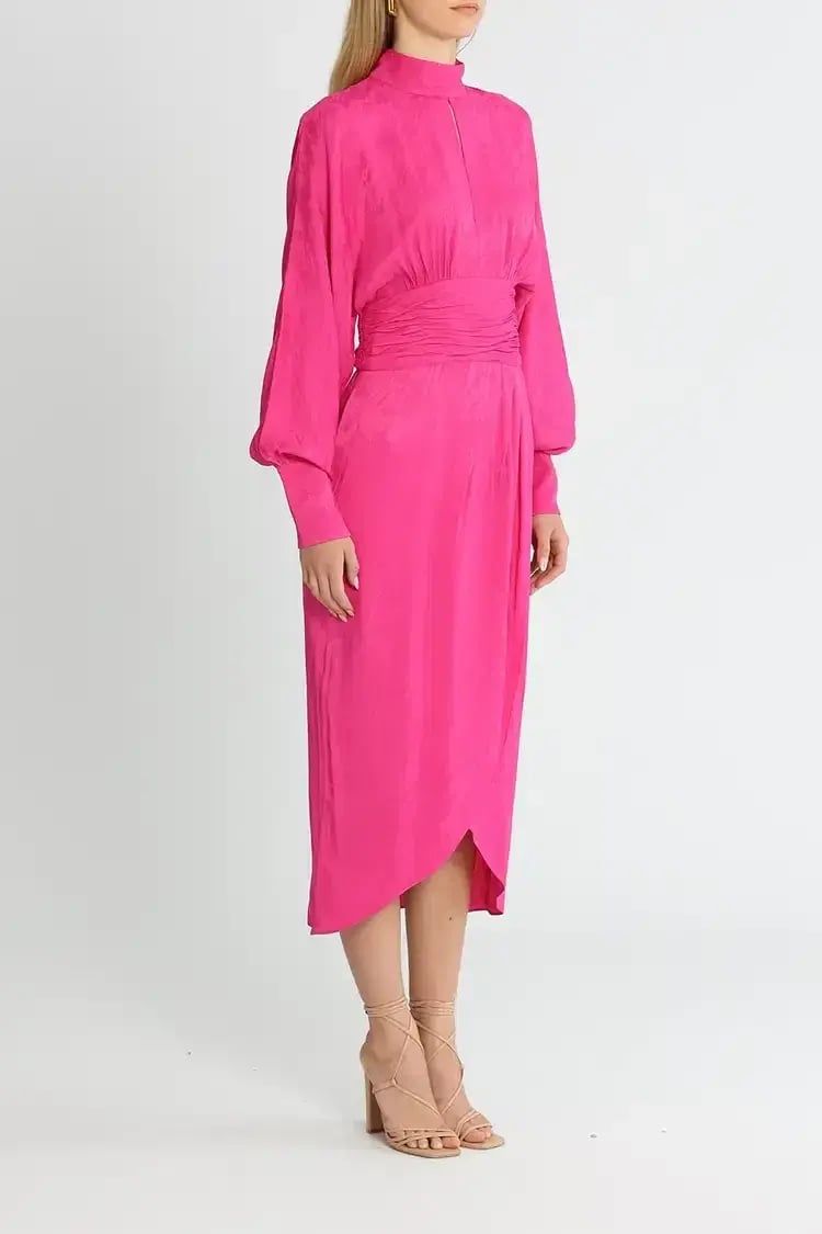 Rebecca Vallance Theresa Midi Dress Fuschia Pink Size 16 photo 2