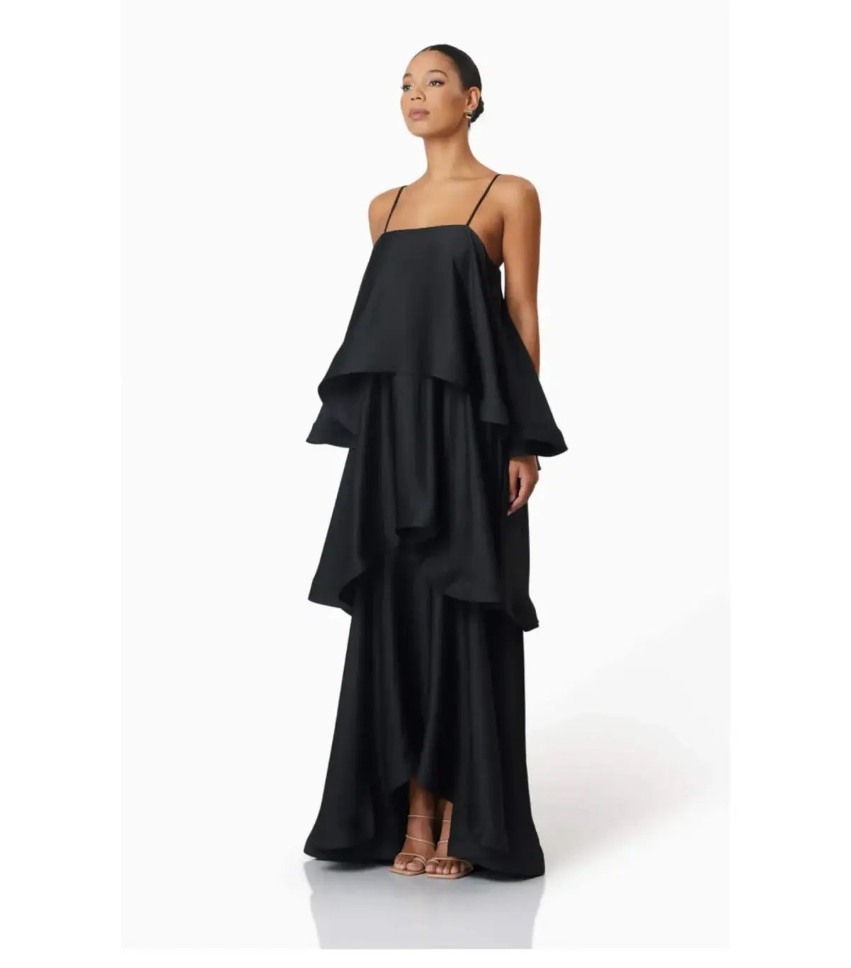 Elliatt Tilly Tiered Maxi Dress Black Size AU 12 photo 3