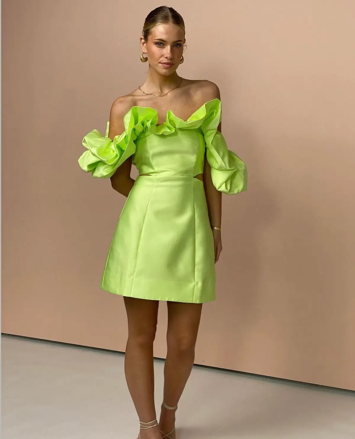 Alemais Suzi Off Shoulder Midi Dress Green Size 10 photo 3