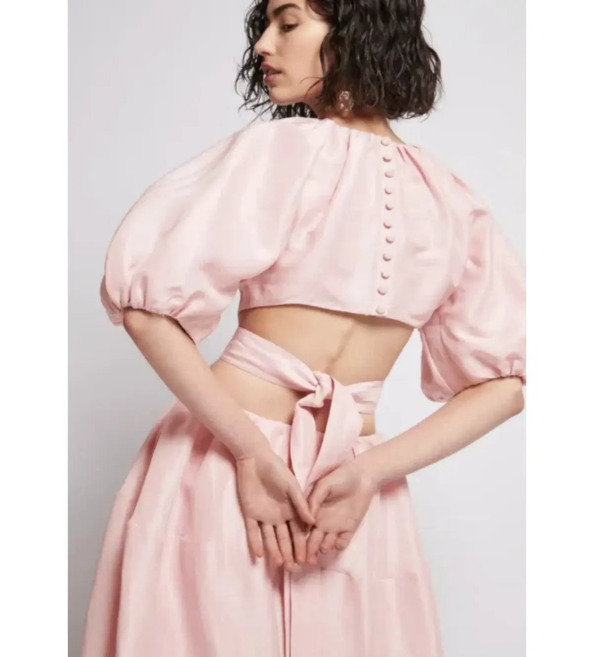 Aje Mimosa Soft Pink Cut Out Midi Dress Soft Pink Size AU 6 photo 3