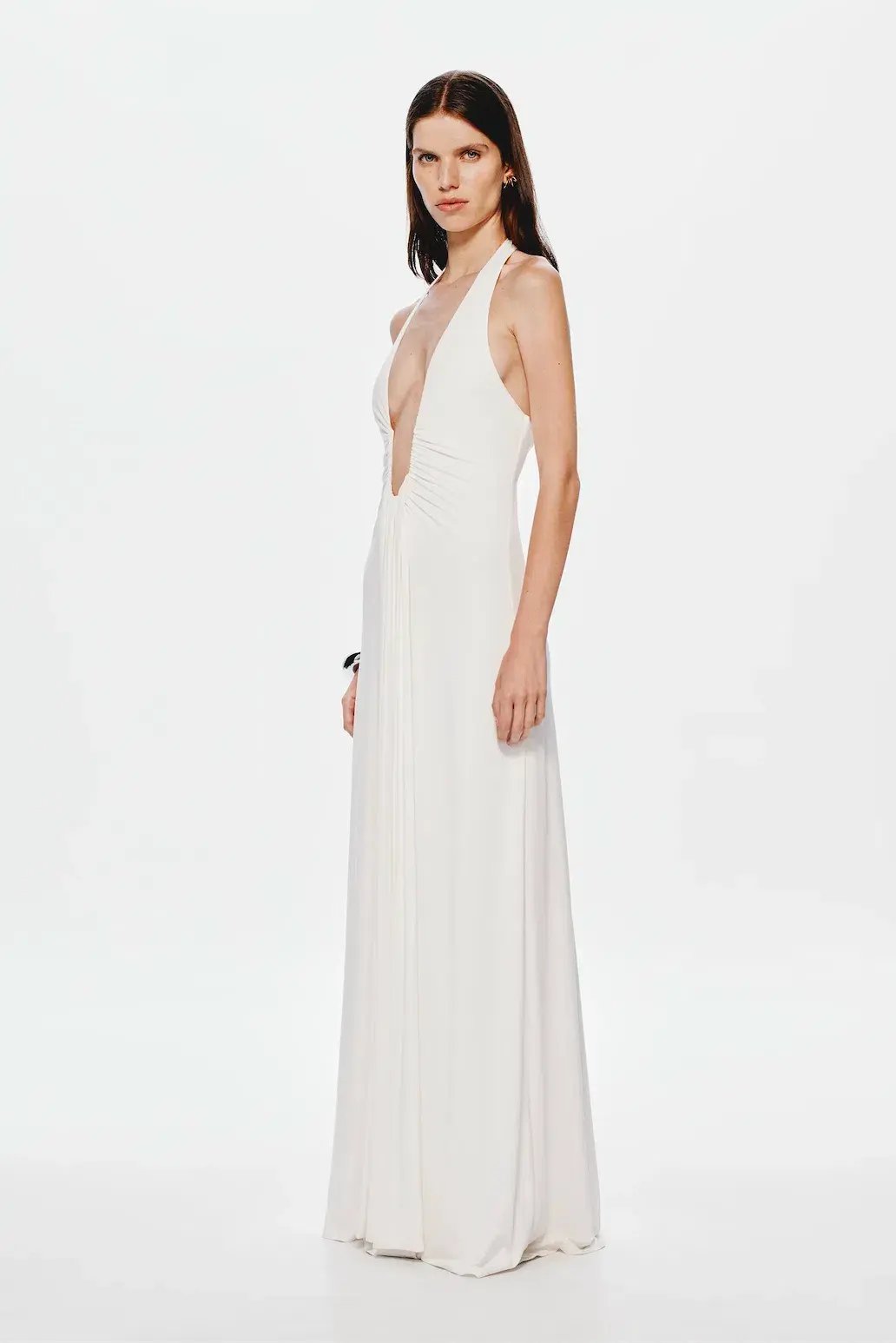 MISHA Jennifer Cupro Maxi White Size 4 photo 2