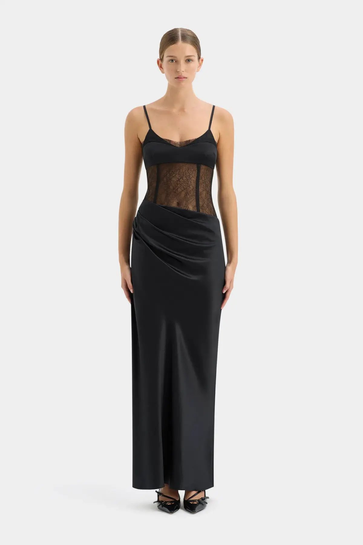 Sir the Label The Dunya Draped Gown in Black Size AU 8 photo 5