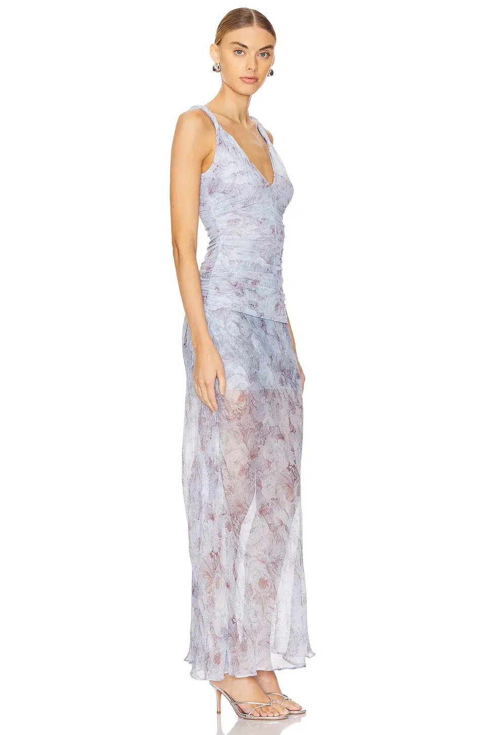 Bec & Bridge Danica V Neck Maxi Dress Chambray Rose Blue Size 10 photo 4
