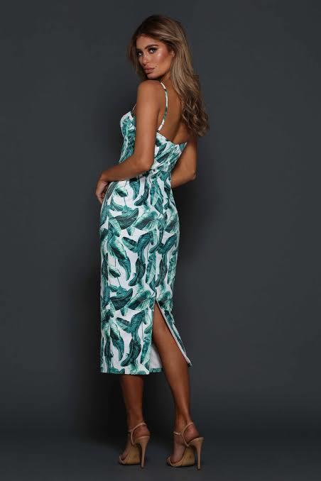 Elle Zeitoune Alannah Tropical Palm Dress Size 14 photo 5