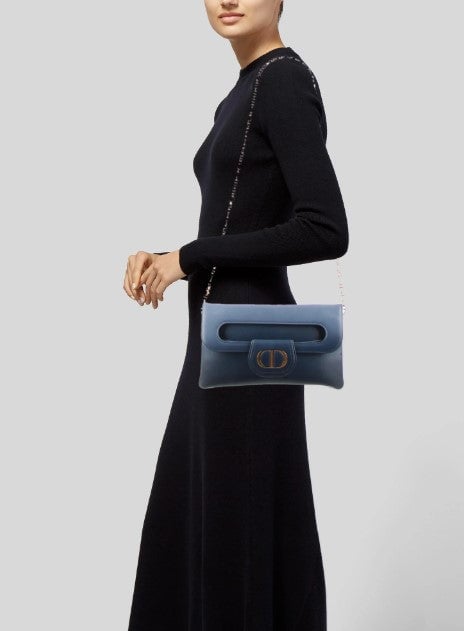 Dior Double Medium Chain Bag Indigo Blue photo 3