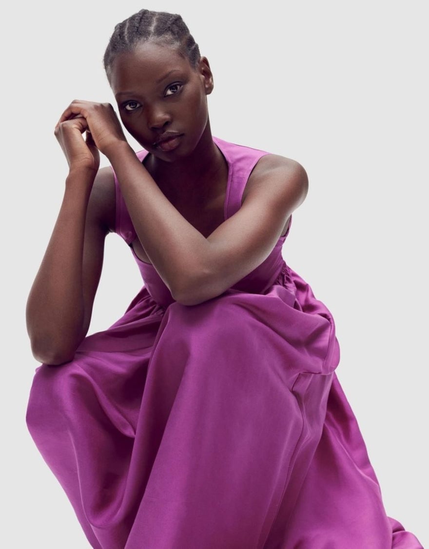 Oroton Silk Sundress in Magenta photo 4