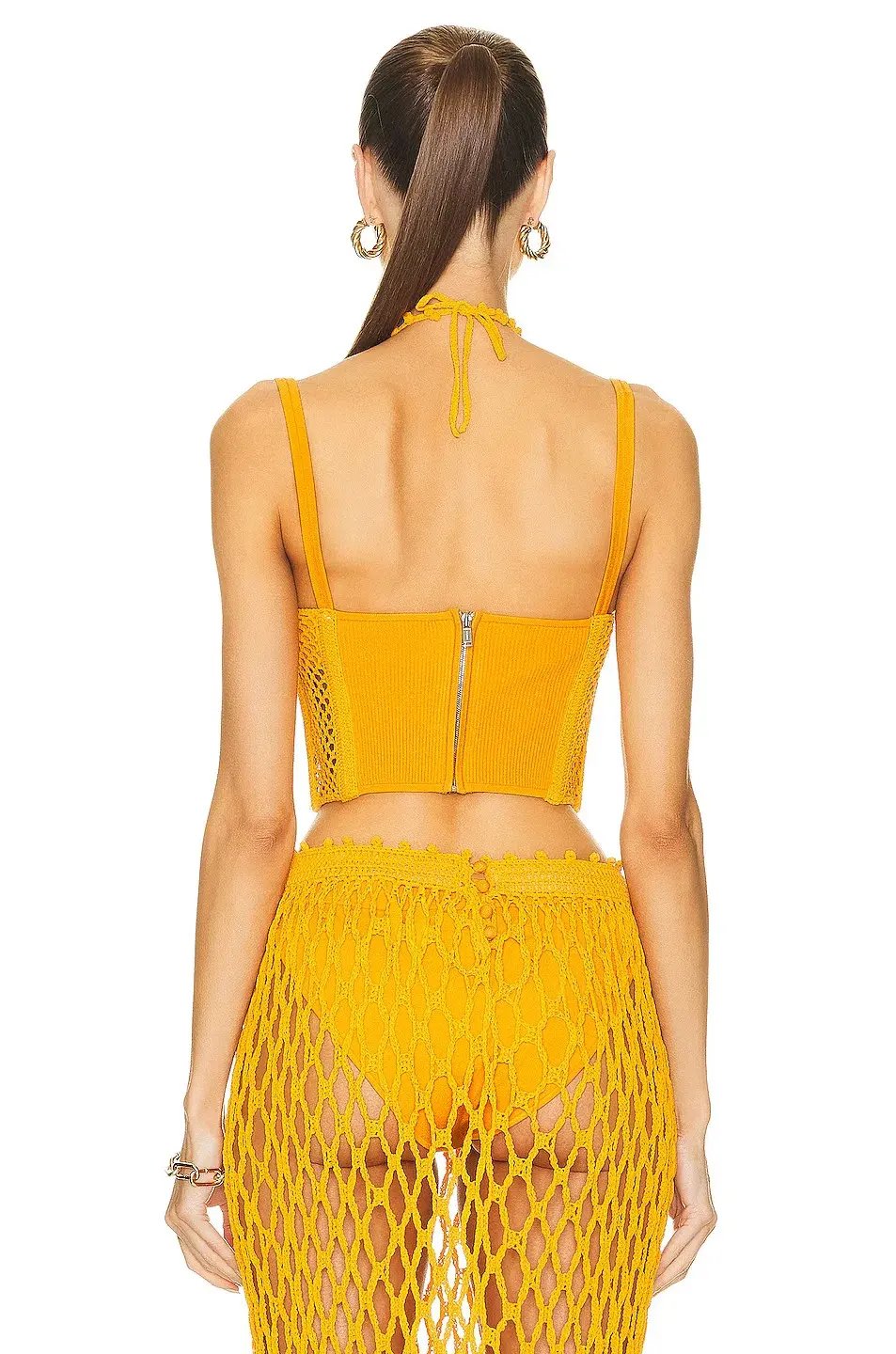 Dion Lee Coral Crochet Corset in Amber Orange Size AU 4 photo 5