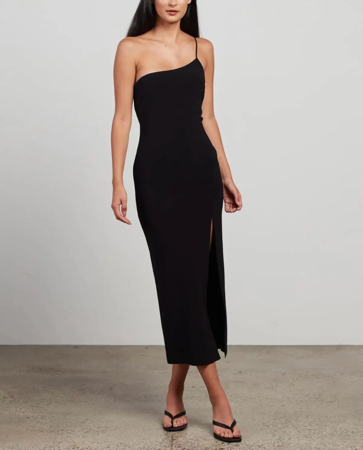 Bec & Bridge Fleur Asymmetric Midi Dress Black Size 12 photo 5