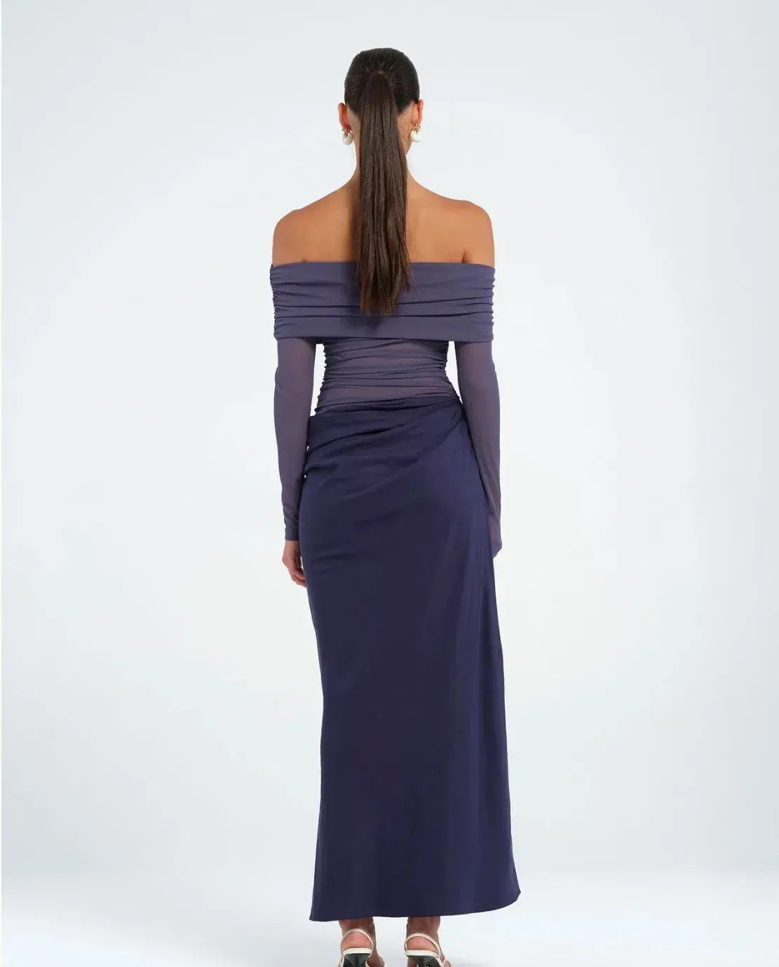 Benni Yasmin Off Shoulder Maxi Dress Navy Size 10 photo 8