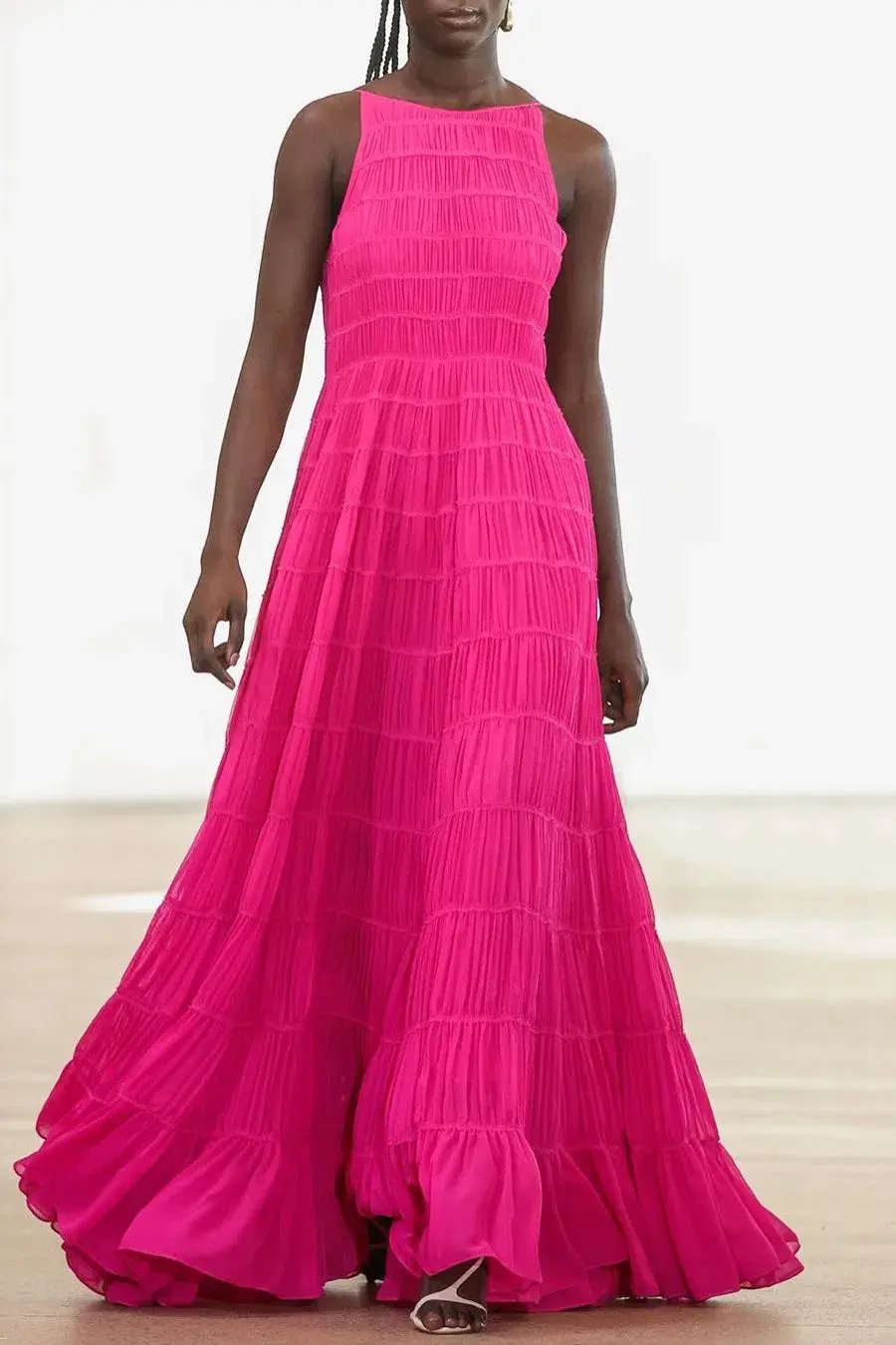 Aje Rosewood Ruched Gown Magenta Size 4 photo 3