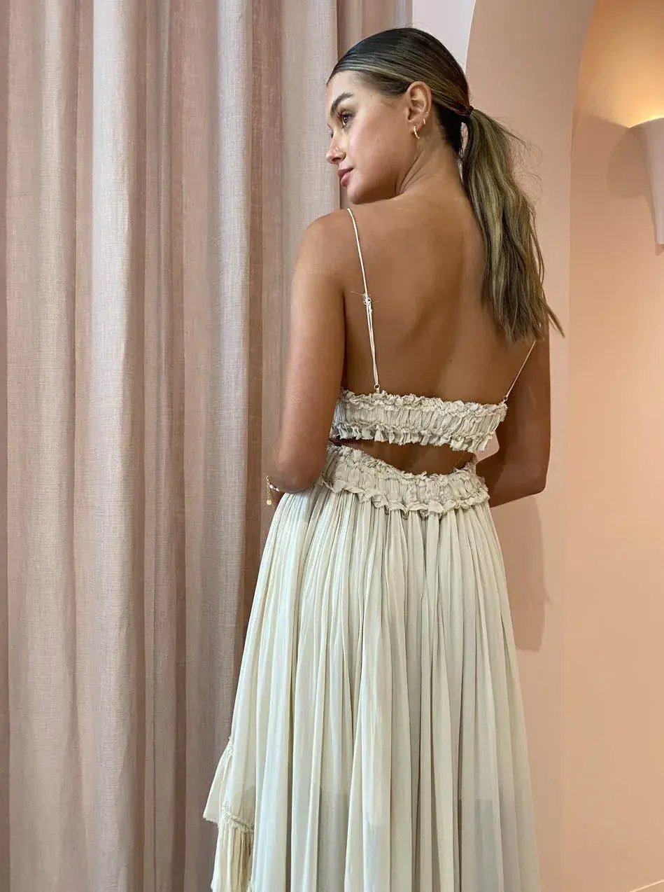 Magali Pascal Emiliana Midi Dress in Ivory Cream Size M / Au 10 photo 2