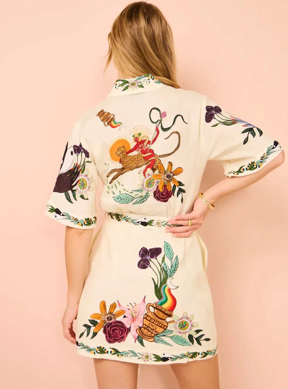Alemais Meagan Mini Shirt Dress Multi Size AU 12 photo 4