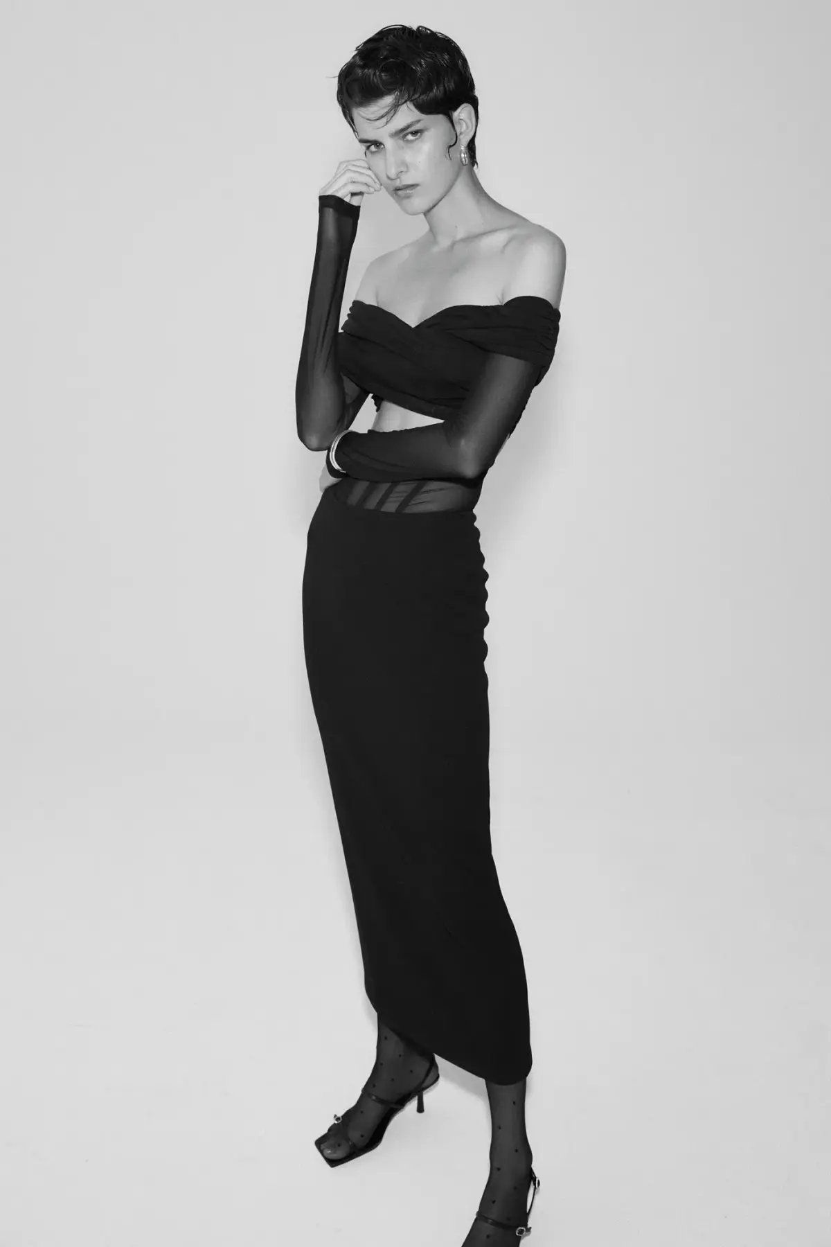 Misha Marceline Bonded Crepe Gown in Black Size 8/S photo 4