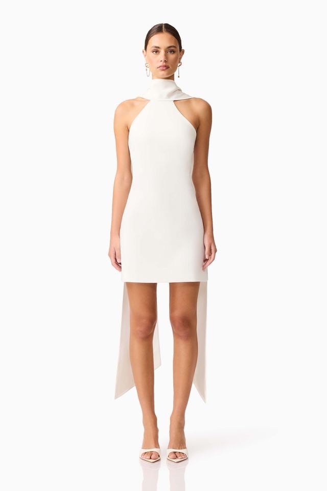 Elliatt Mira Halter Mini Dress - Ivory photo 3