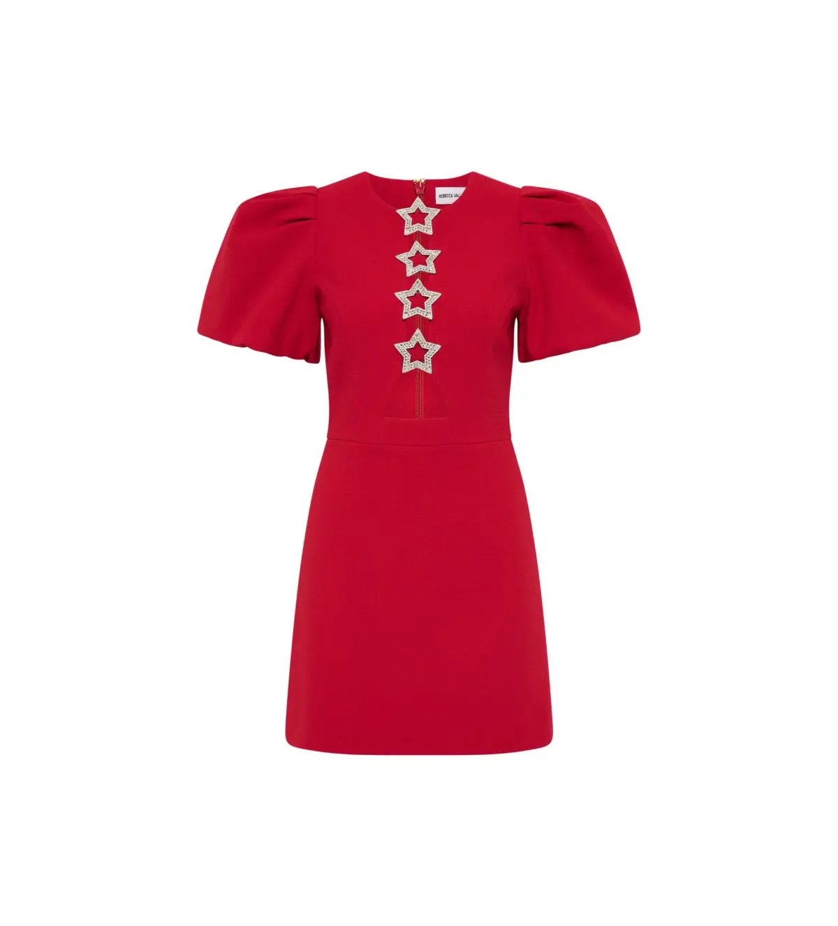 Rebecca Vallance The Akari Puff Sleeve Mini Dress in Red Size 10 photo 3