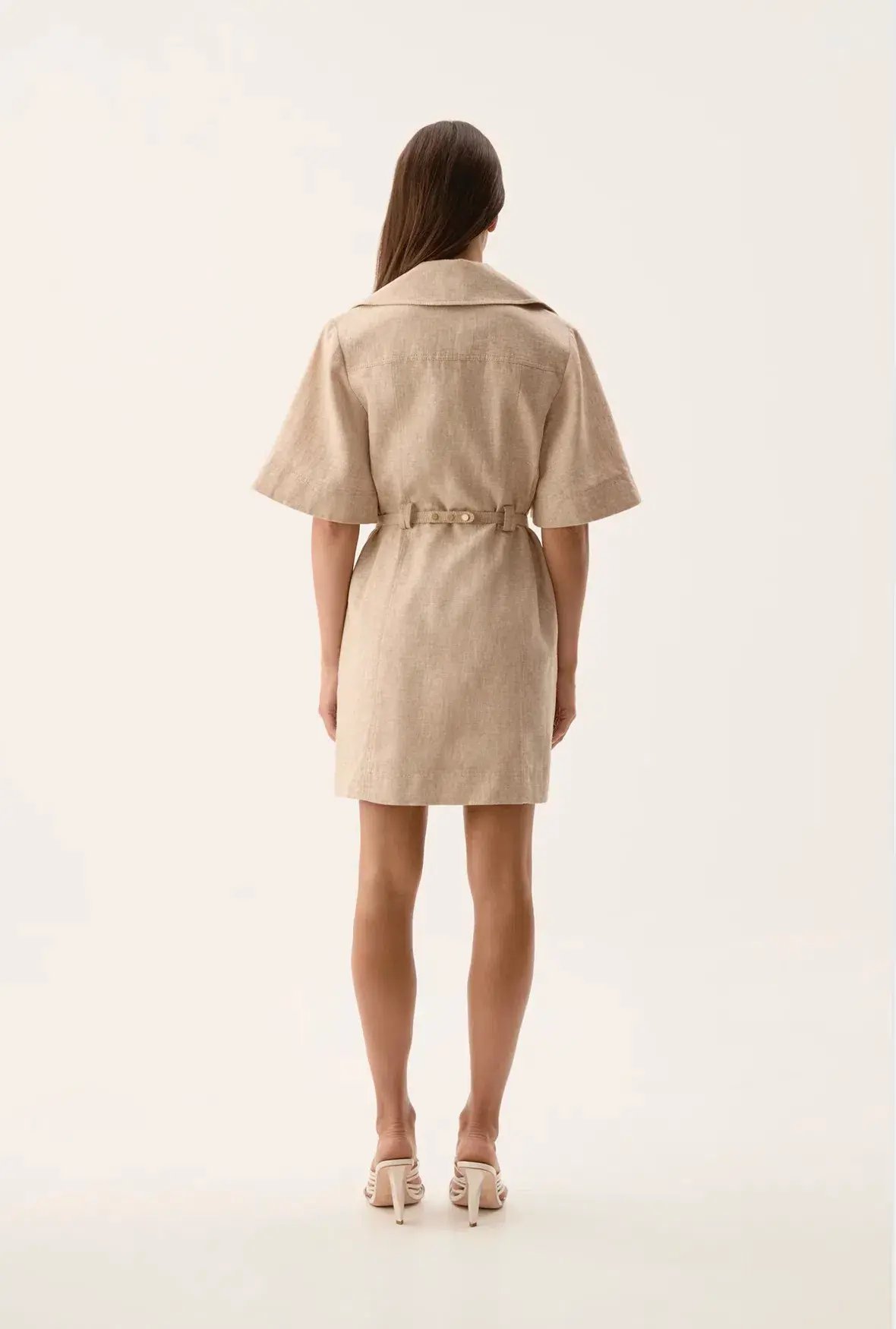 Aje Morgan Mini Dress Dune Beige Size 8 photo 2