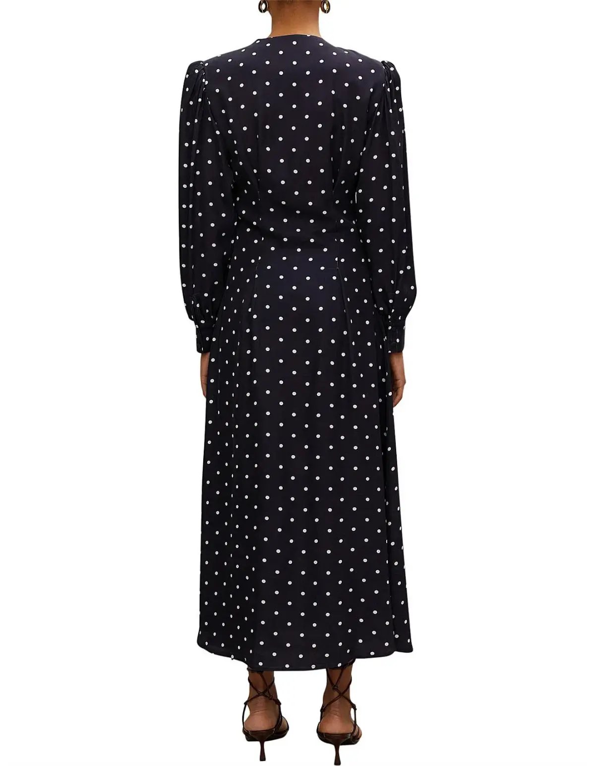Rohe Claudia Long Length Buttoned Midi Dress Polka Dot Size 8 photo 3