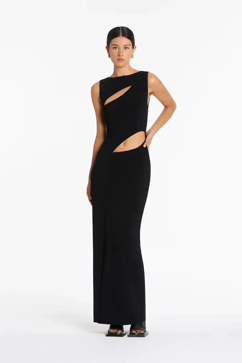 Sir the Label Nadja Cut Out Maxi Dress Black Size 6 photo 3