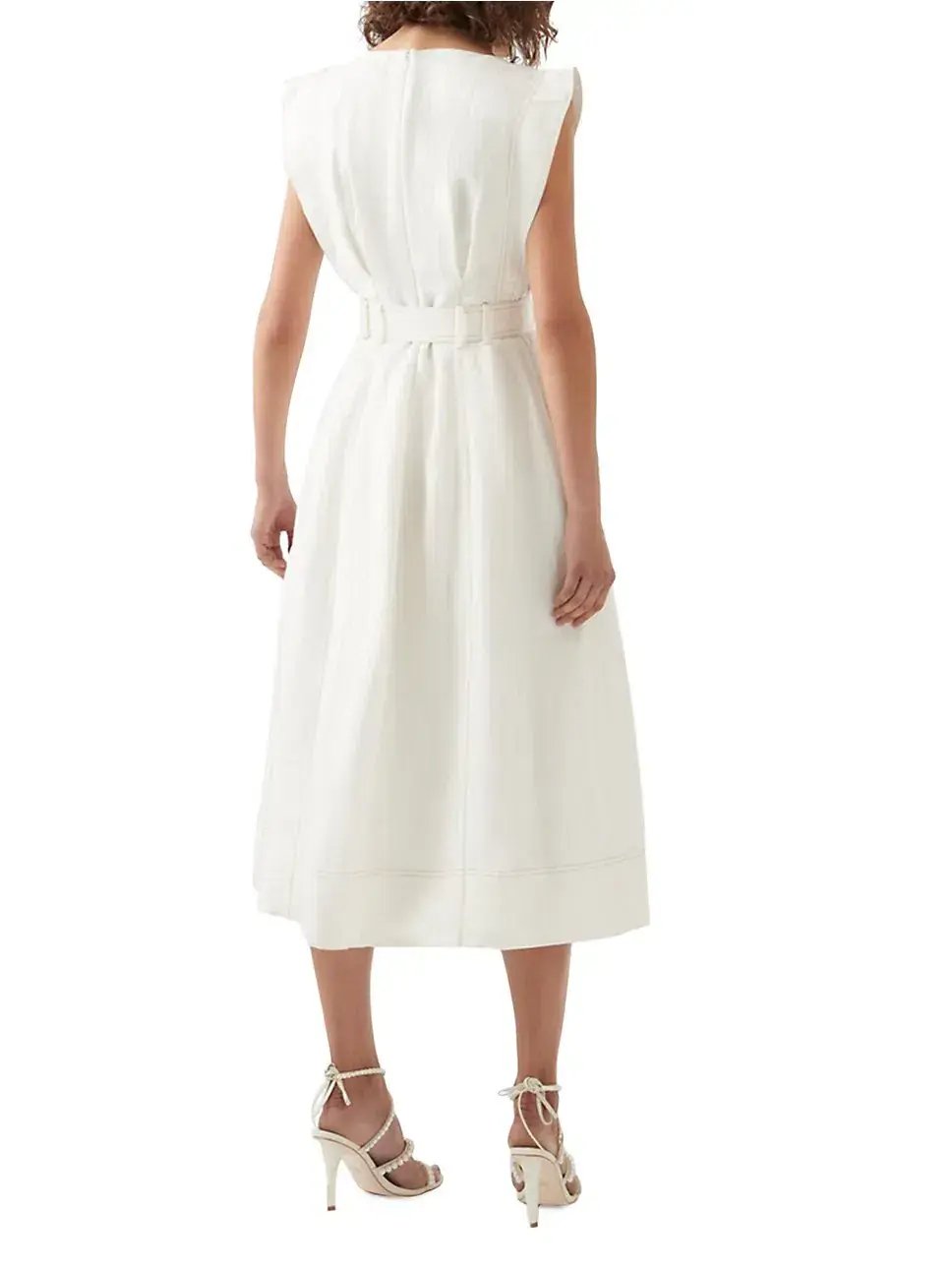 Aje  Beacon Structured Midi Dress Cream Size 10 photo 2