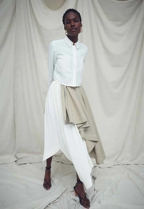 Aje Consonance Skirt White/Brown Size 4 photo 5