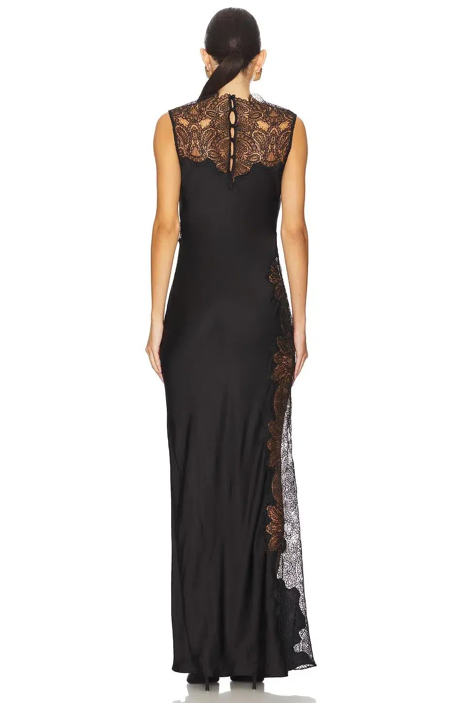 Shona Joy Jamila Lace High Neck Maxi Dress Black Size AU 12 photo 4