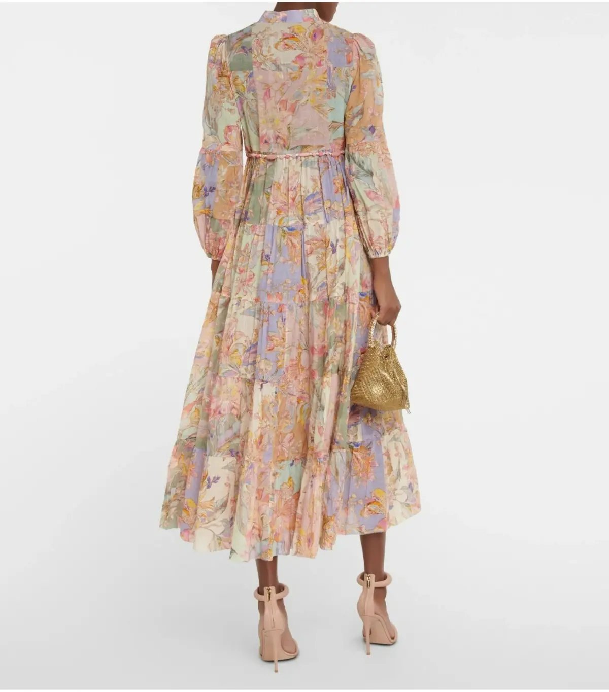 Zimmermann Cira Tiered Shirt Dress Patch Multi Floral Size 2 AU 12 photo 4