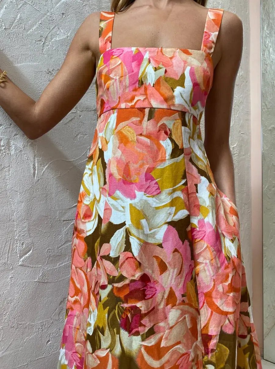 Acler Tate Dress in Pink Bouquet Size 6 photo 3