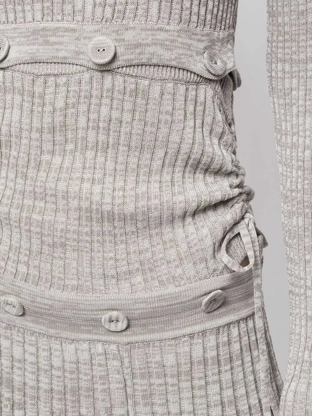 Christopher Esber Ribbed Knit Deconstruct Dress Grey Size XS photo 3
