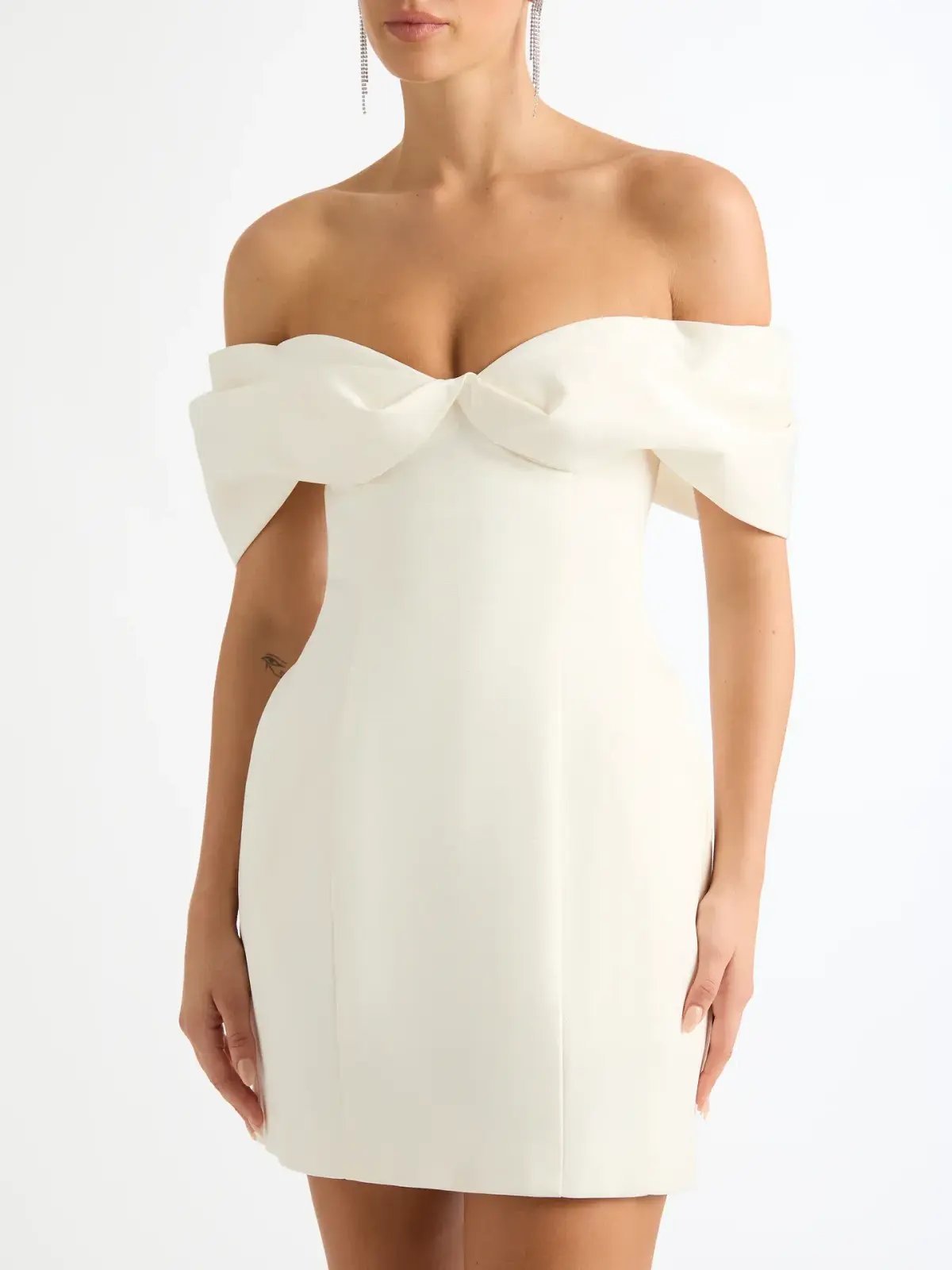 Sheike Nour Cream Mini Dress in White Size AU 10 photo 2