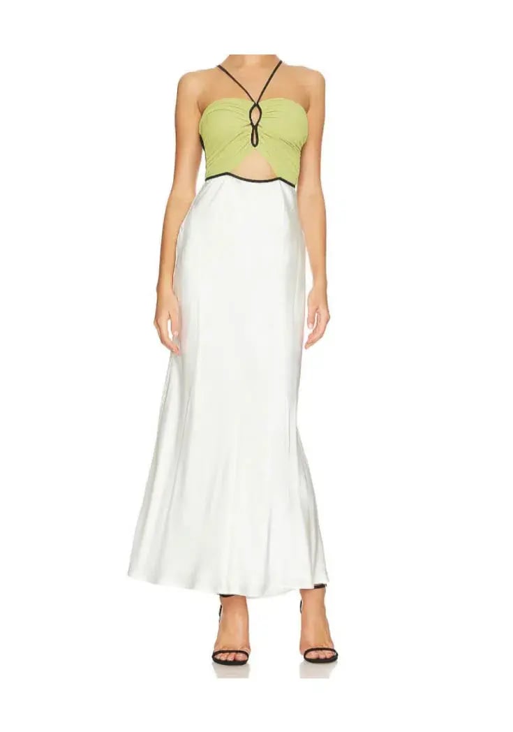 Bec & Bridge Carmen Maxi Dress Ivory/Pistachio Size 12 photo 3