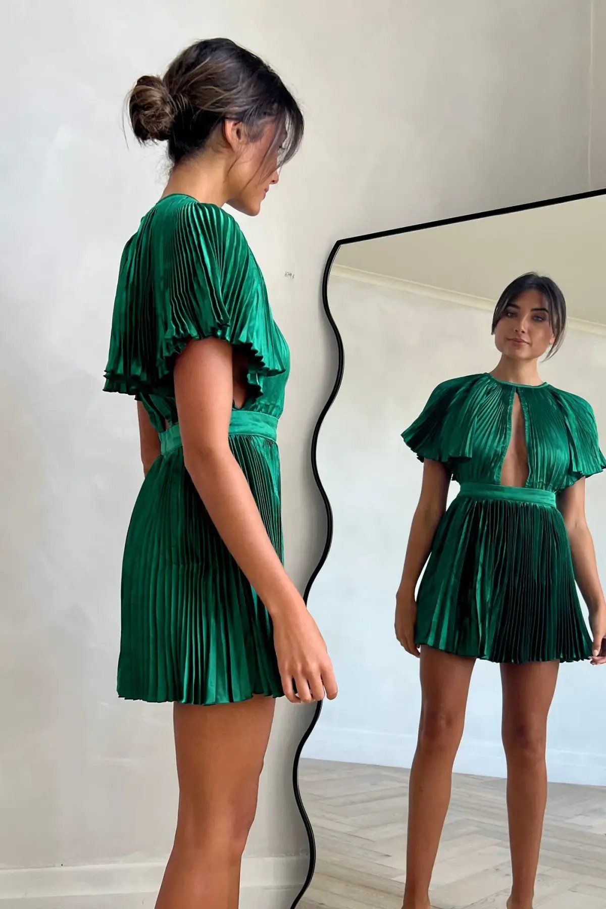 L'idee Theatre Mini Dress in Green Size 8 photo 2