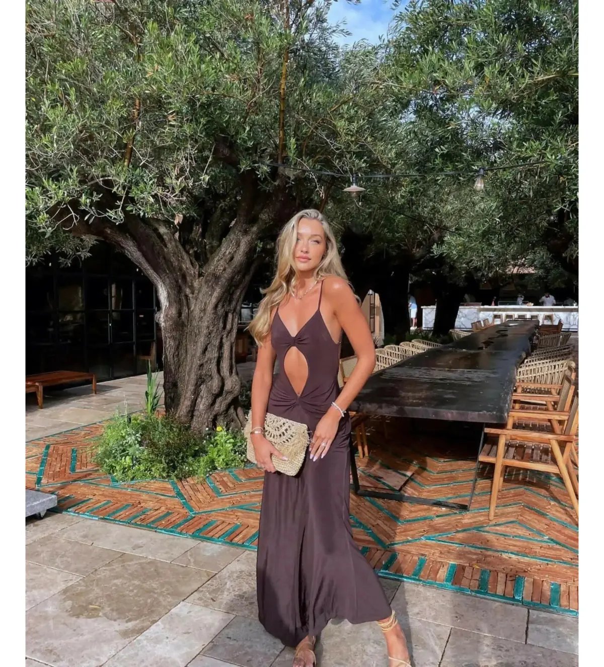 One Mile the Label Sammy Maxi Dress Brown Size AU 8 photo 5