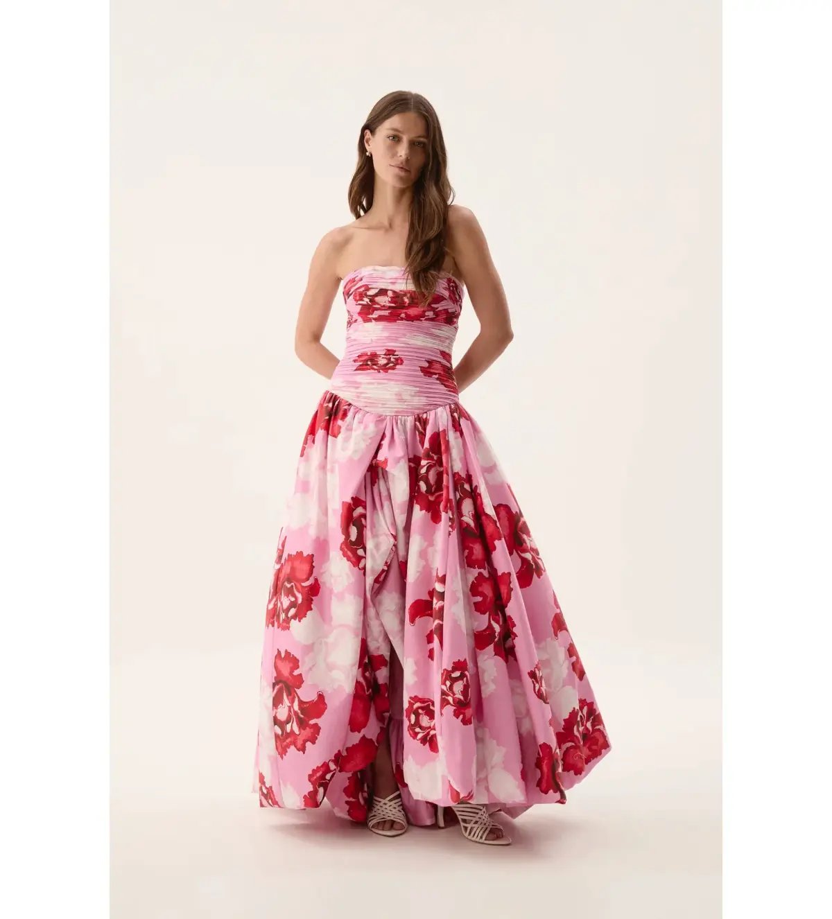 Aje Behold Maxi Dress in Pink Boldly Blooming Size 12 photo 2