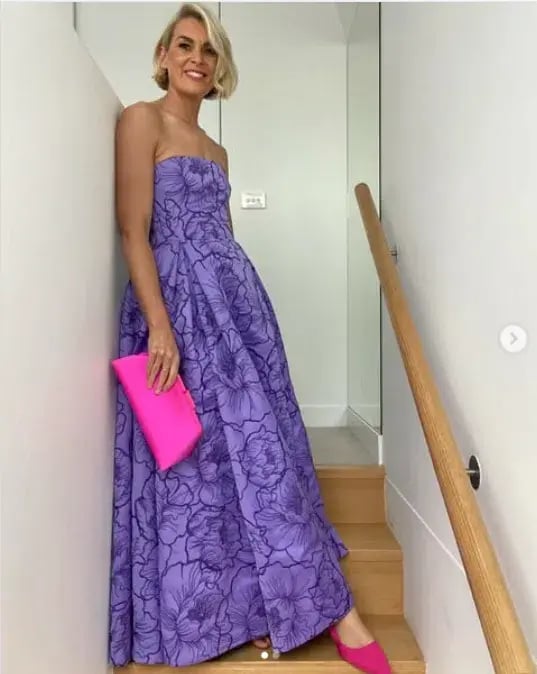 Leo Lin Nora Bustier Maxi Dress in Lavender Size AU 16 photo 5