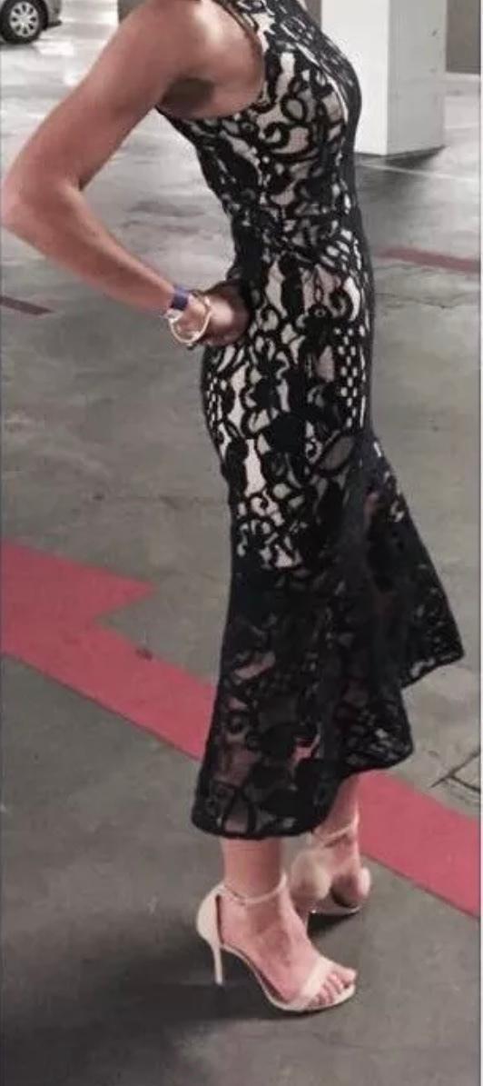 Rodeo Show Madrid Lace Midi Dress Black Size 6 photo 3