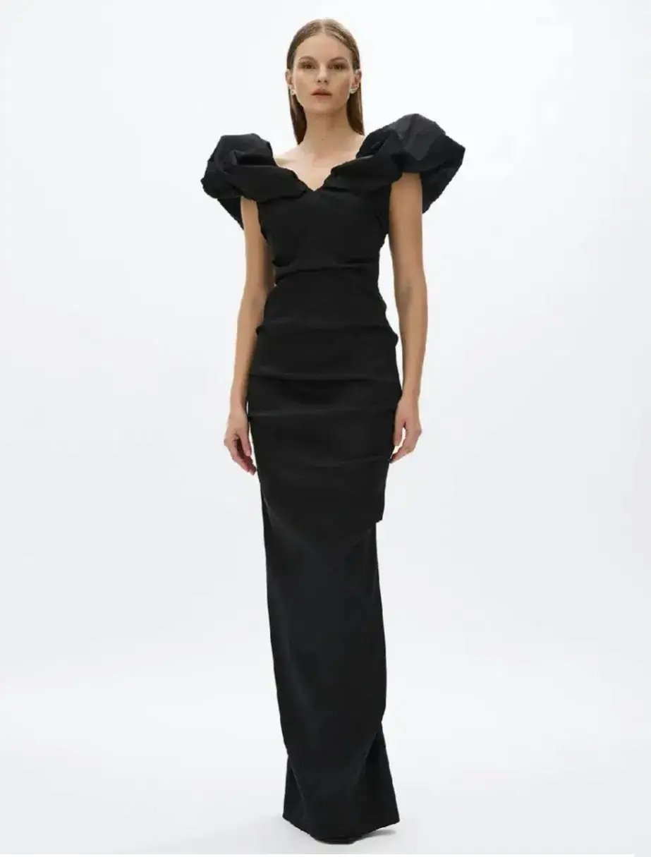 Rachel Gilbert Frey Gown Black 4/AU14 photo 4