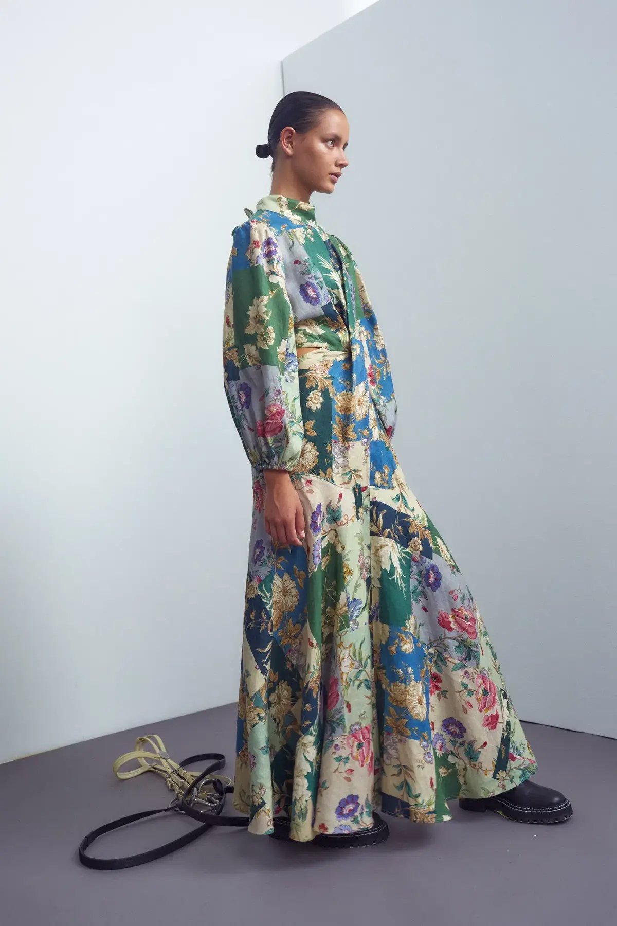 Loretta Patchwork Midi Dress Print Size 10 photo 2
