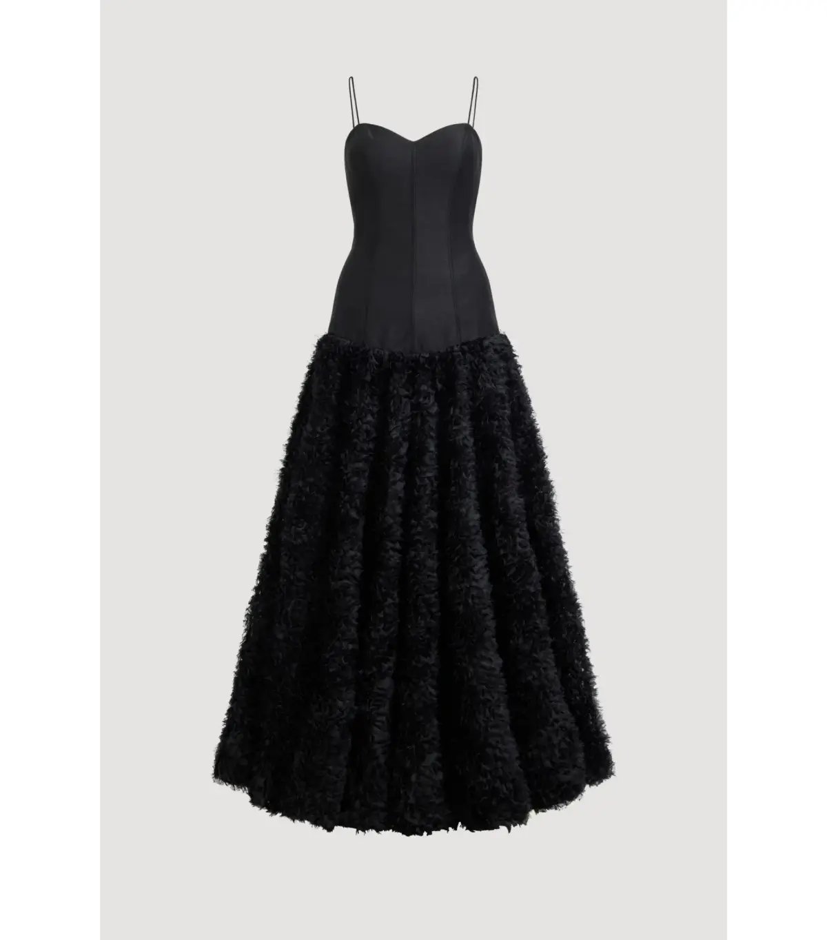 Aje Colette Corset Textured Maxi Dress Black Size AU 6 photo 6