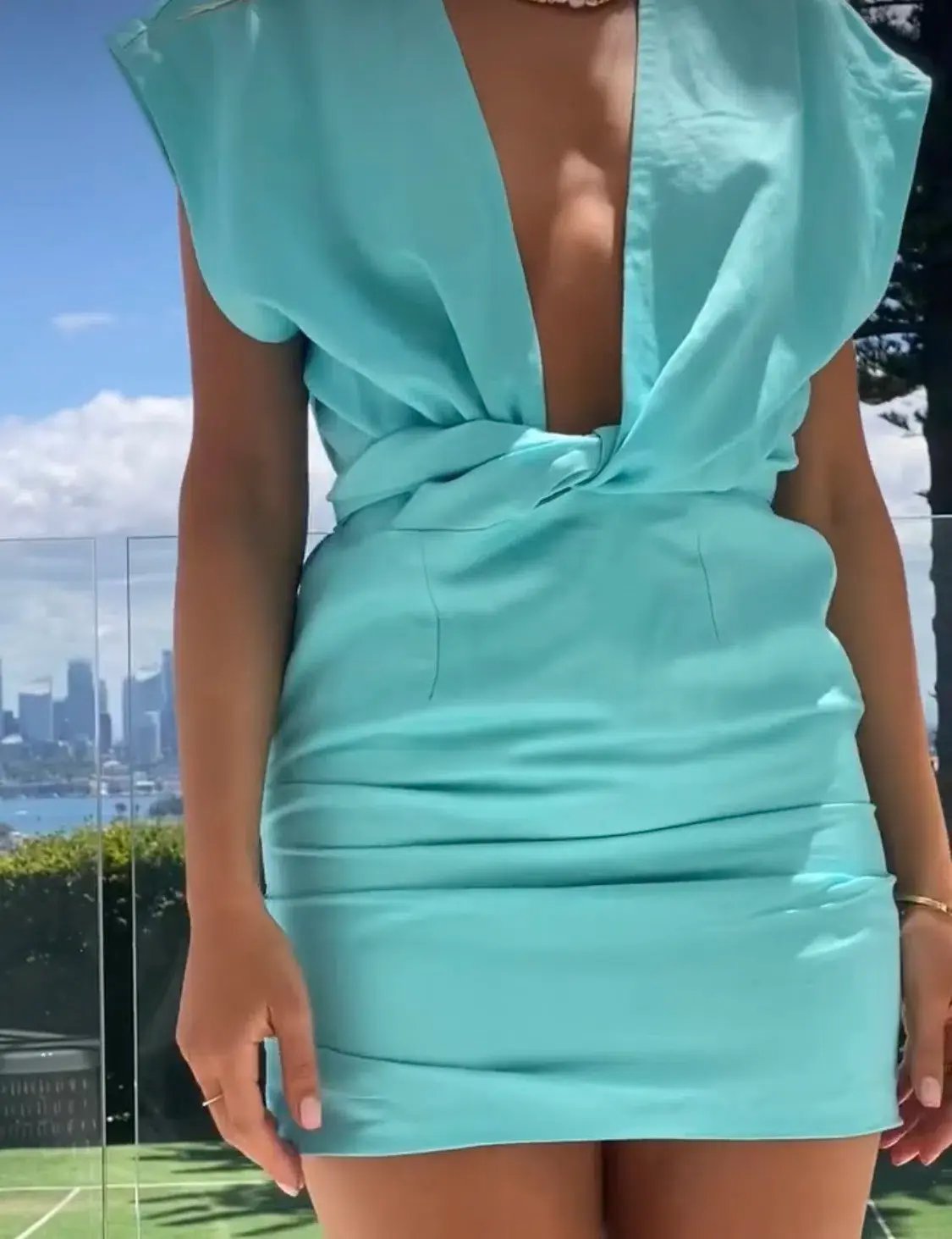 Pfeiffer Apollo Mini Dress Ice Blue Size 10 photo 2