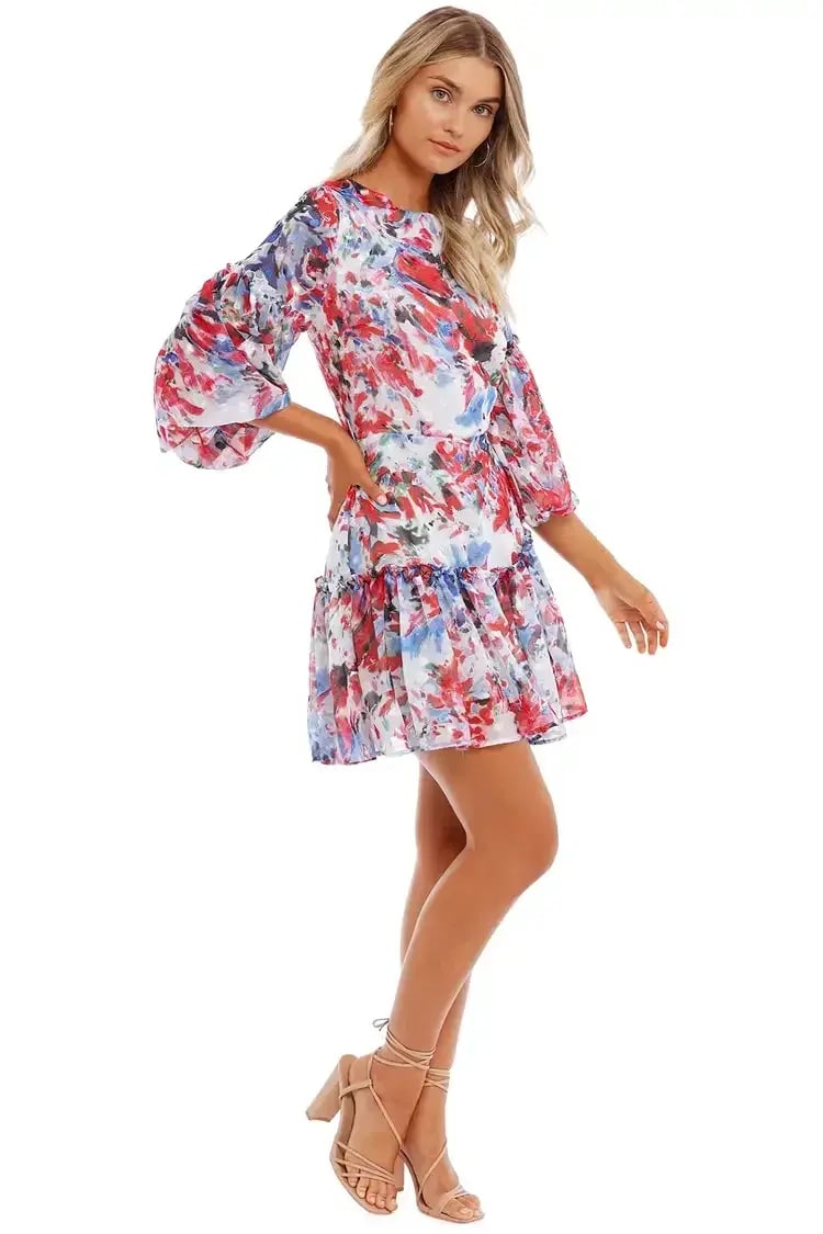 Sofia Irina Tiered Mini Balloon Dress in Spring Flora Size AU 14 photo 3