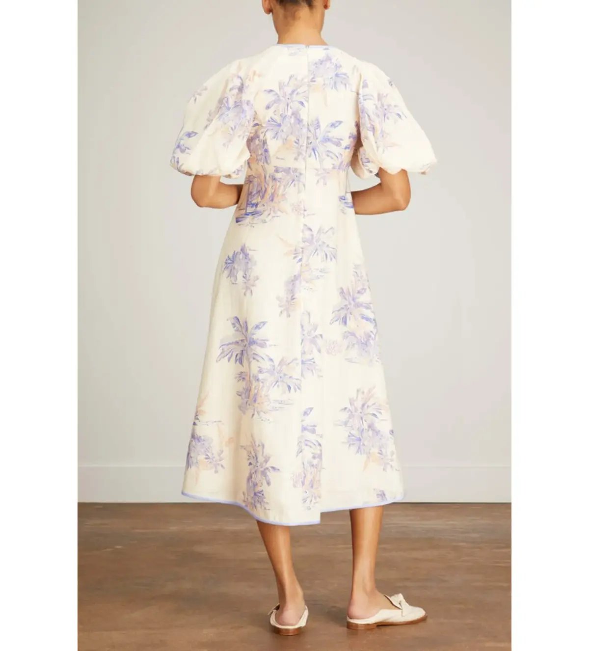 Zimmermann Linen Day Midi Dress in Pearl Palm Toile Size 2 / AU 12 photo 3