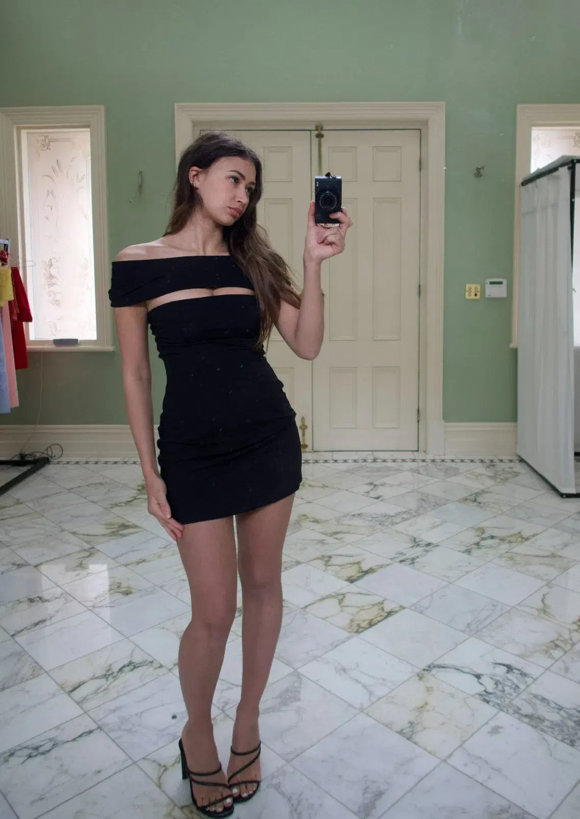 Reformation Carmina Mini Dress Black Size 6 photo 5