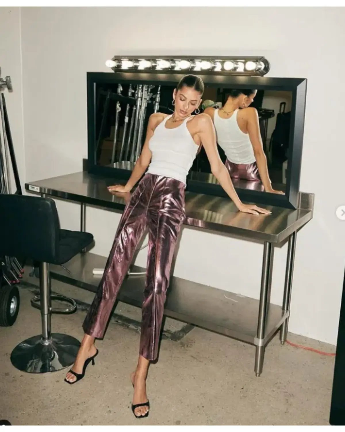 Song of Style Masha Pant Metallic Pink Size AU 8 photo 2