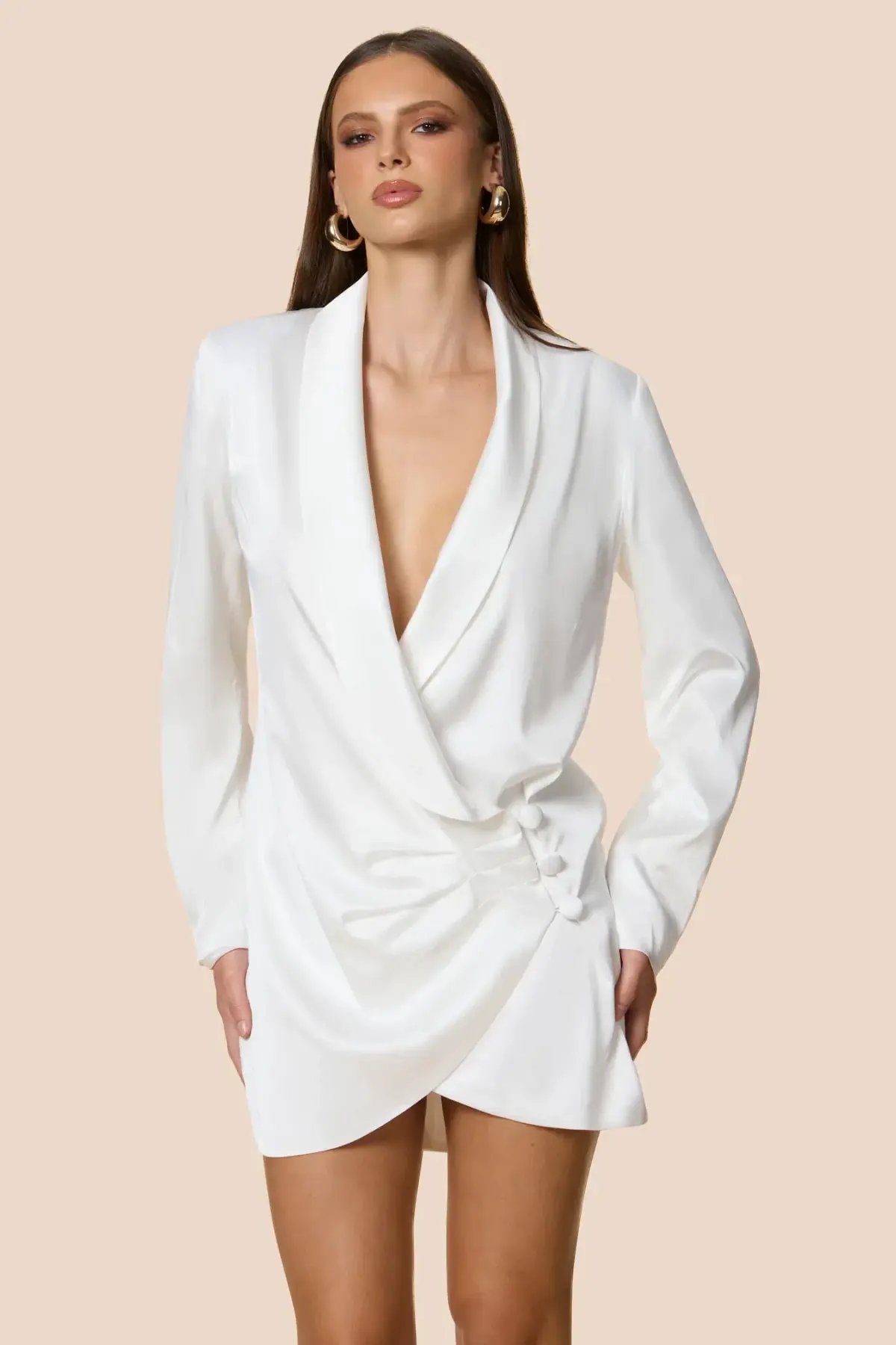 Love Nookie Penelope Blazer Dress Ivory Size 8 photo 3