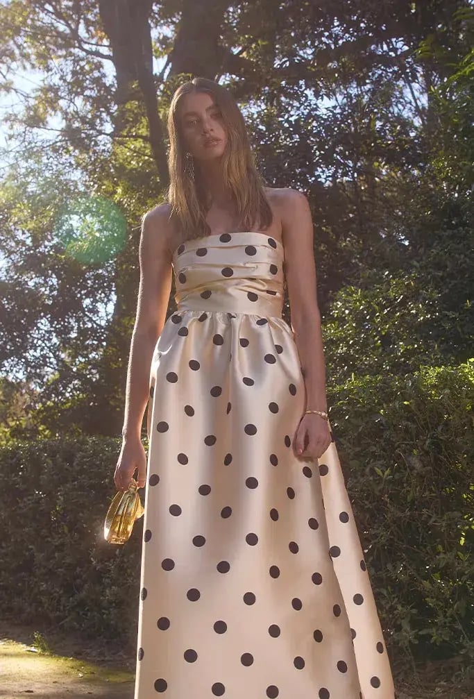 Pasduchas Dottie Strapless Midi Dress Cream Size AU 8 photo 3
