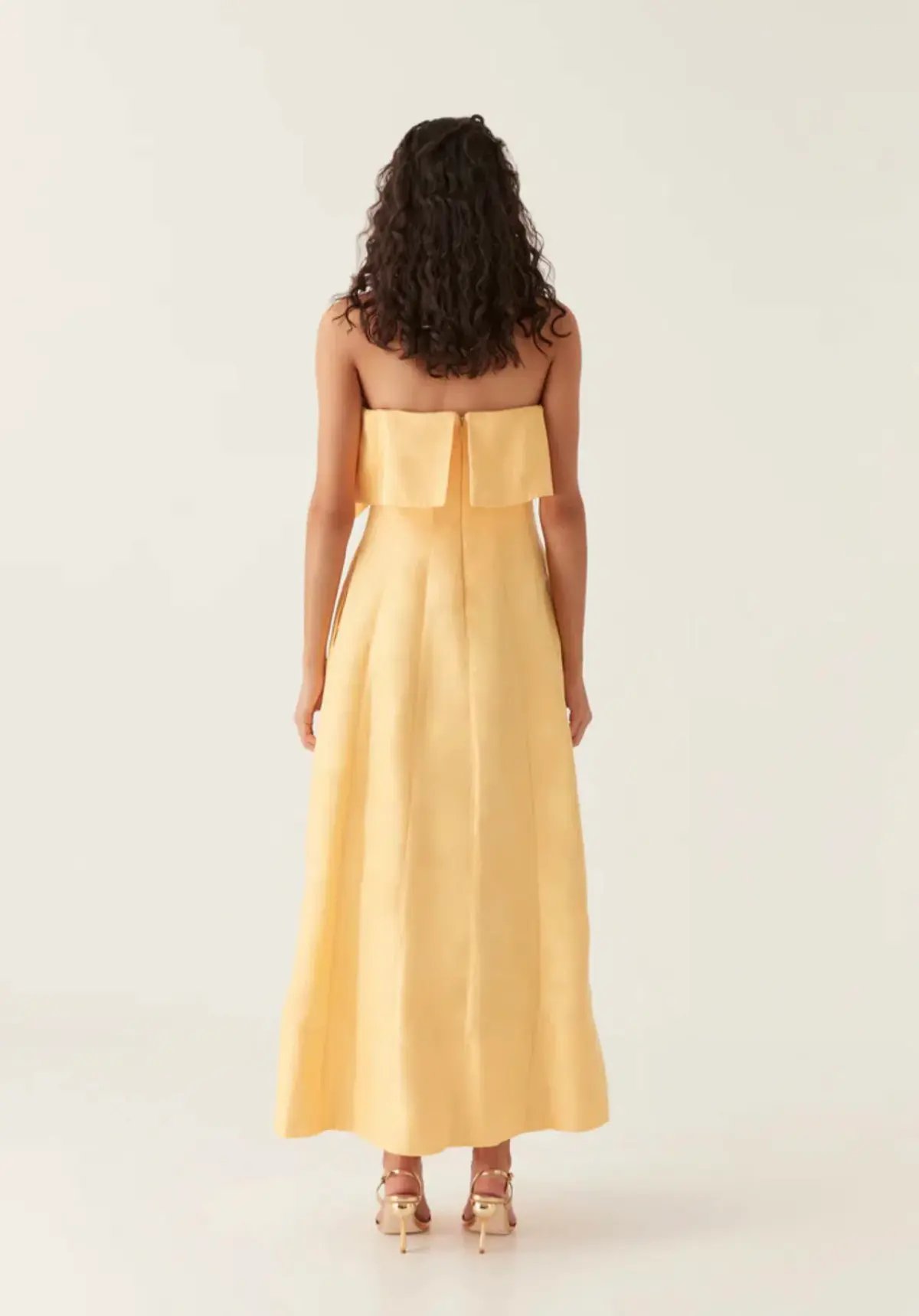 Aje Shallows Strapless Gown Marigold Yellow Size 10 photo 3